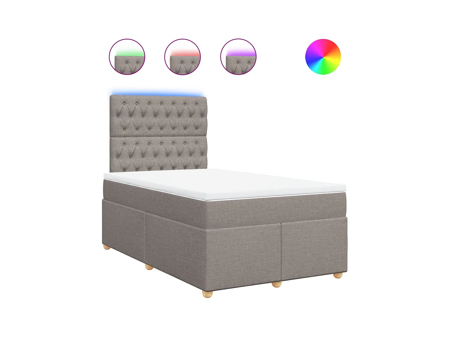 Sommier à lattes de lit avec matelas taupe 120x190 cm tissu