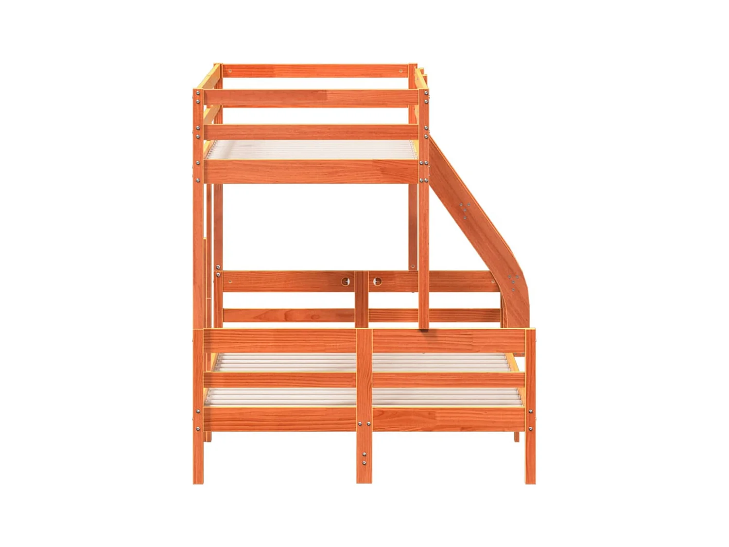 Etagenbett 80x200/120x200 cm Wachsbraun Massivholz Kiefer