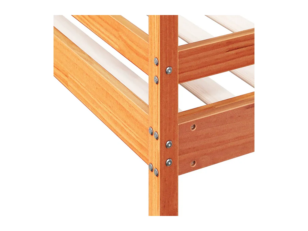 Etagenbett 80x200/120x200 cm Wachsbraun Massivholz Kiefer
