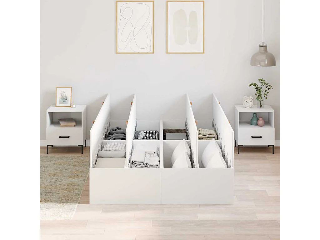 Cama con almacenamiento 120 x 190 cm Madera contrachapada