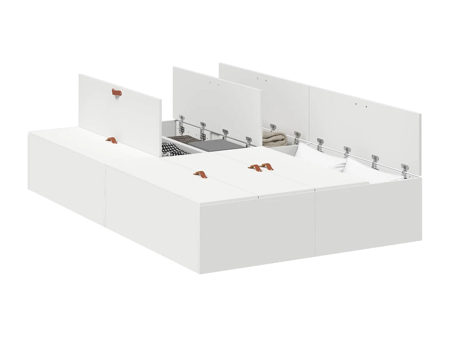 Cadre de lit avec rangement avec stockage Blanc 120 x 190 cm