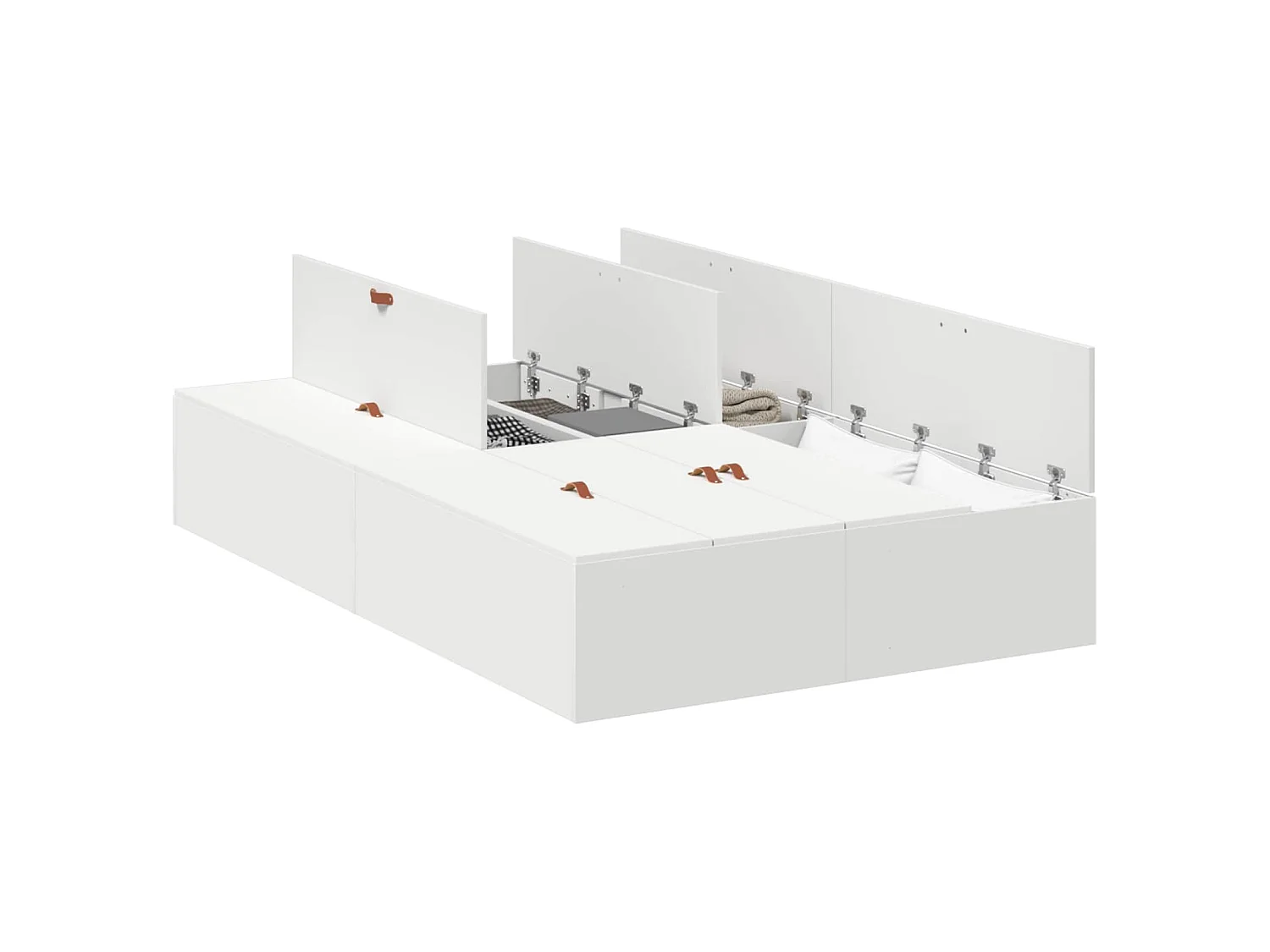 Cadre de lit avec rangement avec stockage Blanc 120 x 190 cm