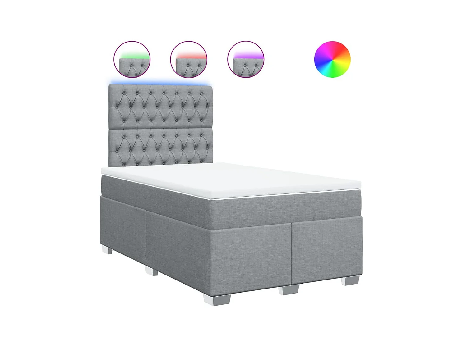 Boxspringbett mit Matratze Hellgrau 120x190 cm Stoff