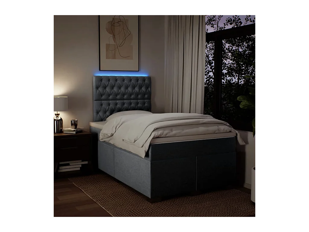 Boxspringbett mit Matratze Hellgrau 120x190 cm Stoff