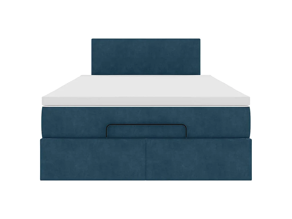 Ottoman bed met matras en LED's 120x200cm fluweel donkerblauw