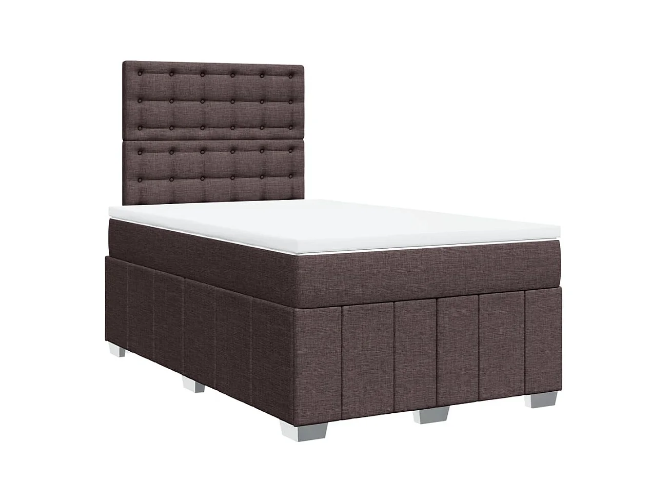 Boxspringbett mit Matratze Dunkelbraun 120x200 cm Stoff