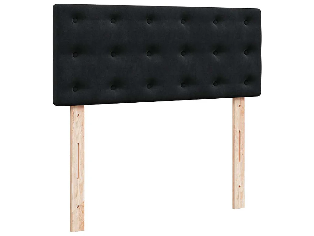 Pouf Letto con Materasso Nero 120x190 cm Velluto