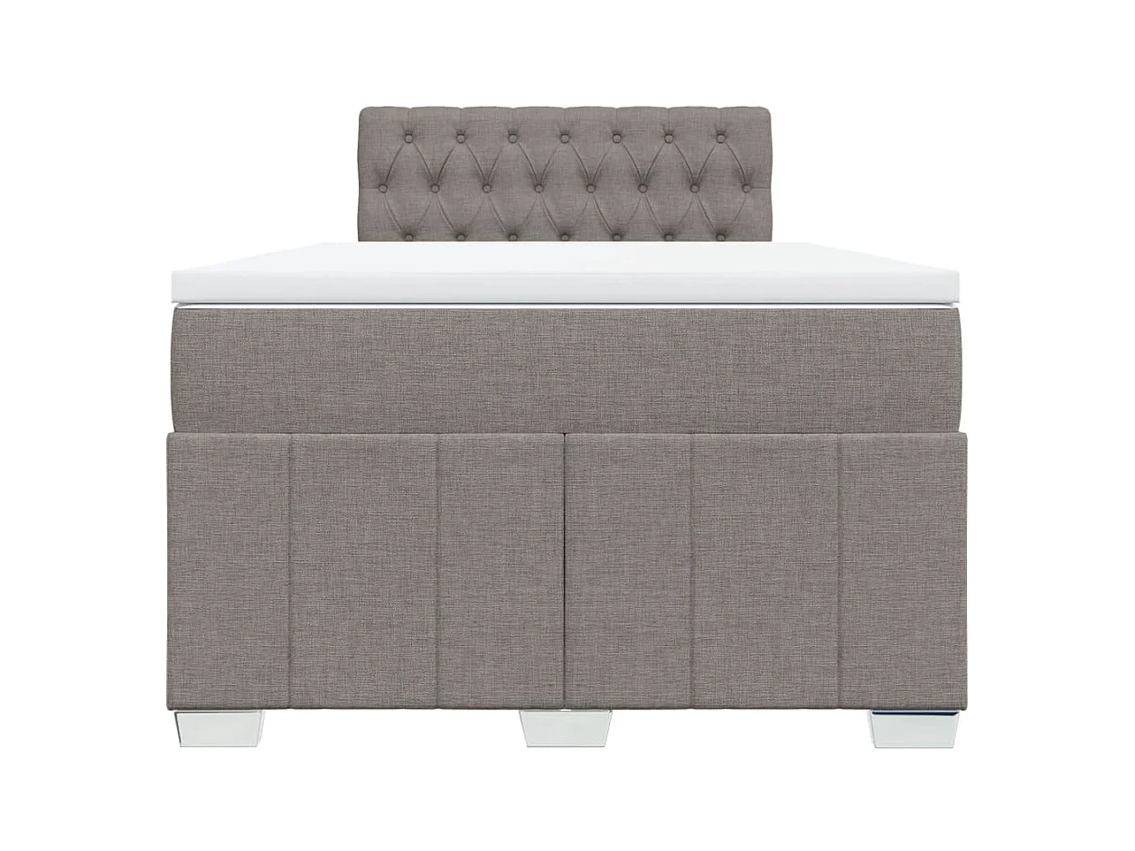 Sommier à lattes de lit avec matelas taupe 120x190 cm tissu