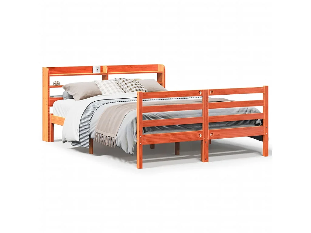 Estructura de cama sin colchón madera maciza marrón 120x190 cm