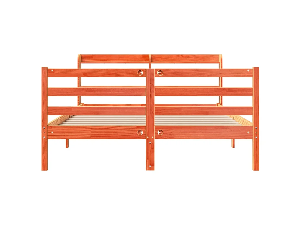 Estructura de cama sin colchón madera maciza marrón 120x190 cm