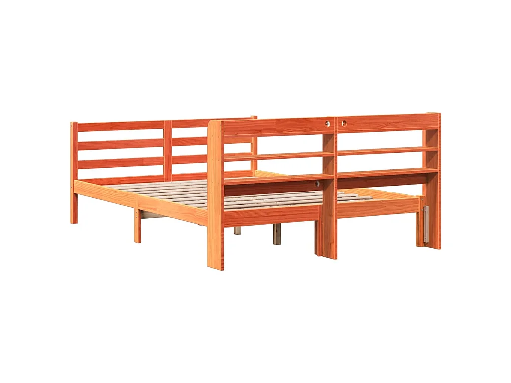 Estructura de cama sin colchón madera maciza marrón 120x190 cm