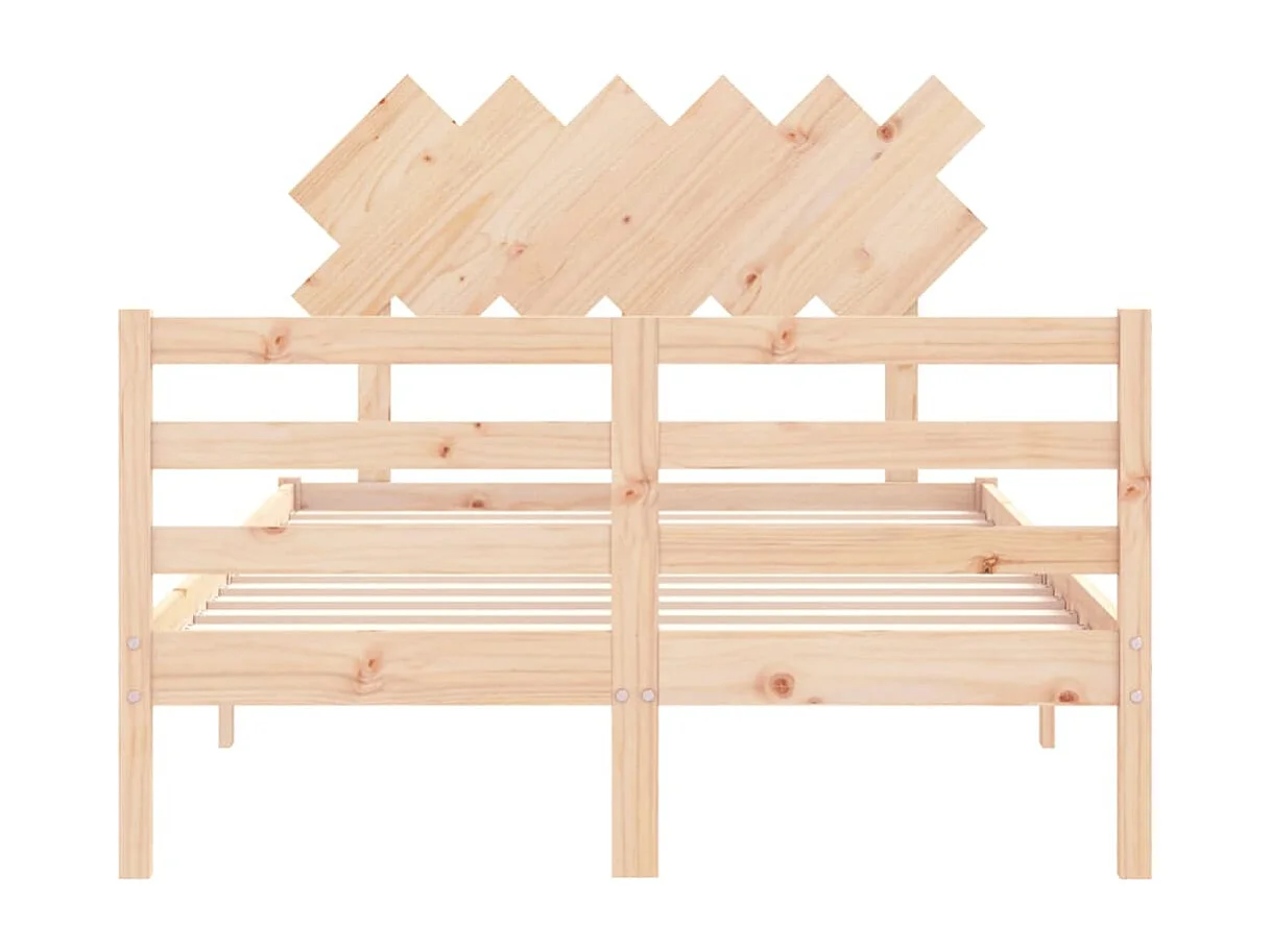 Bedframe met hoofdbord massief hout 120x200 cm