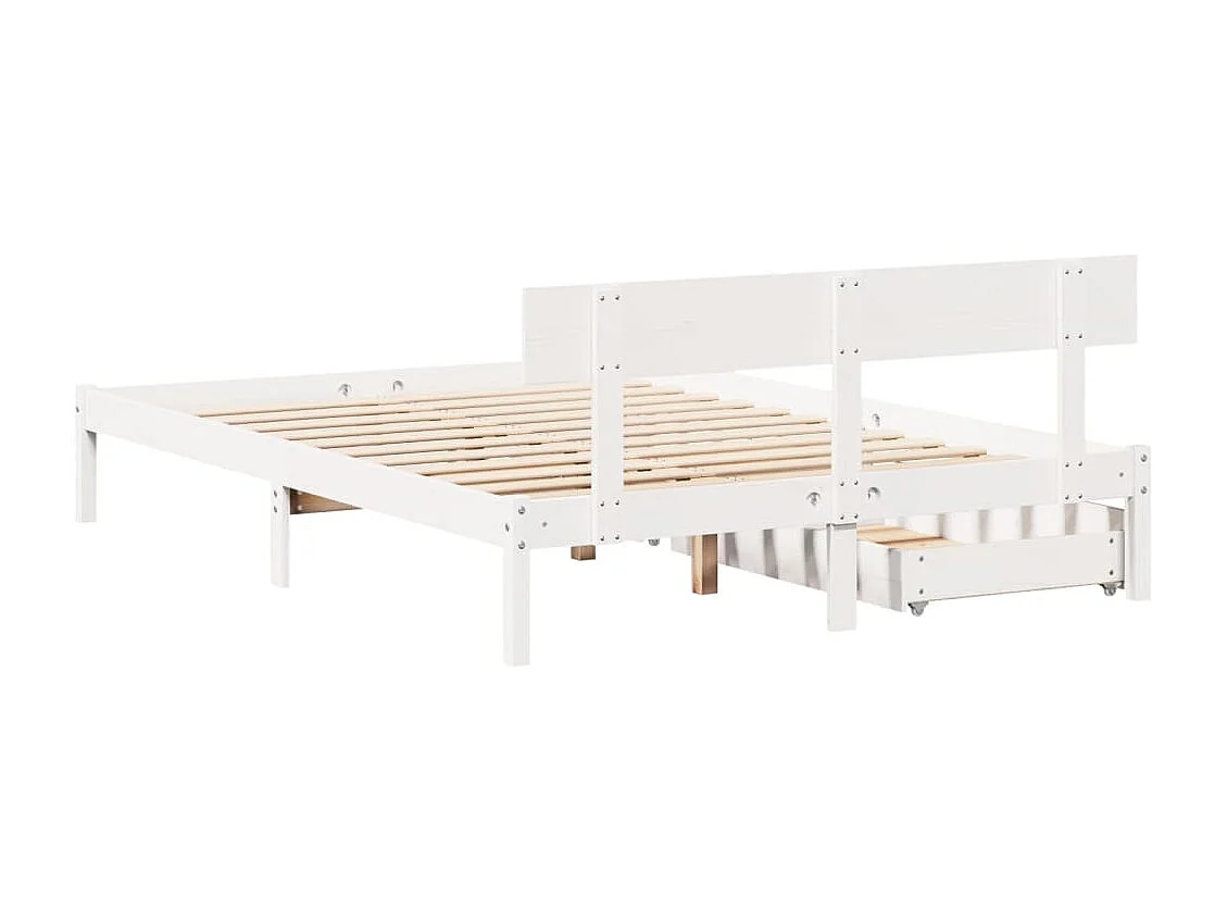 Estructura de cama sin colchón madera de pino blanca 120x200 cm