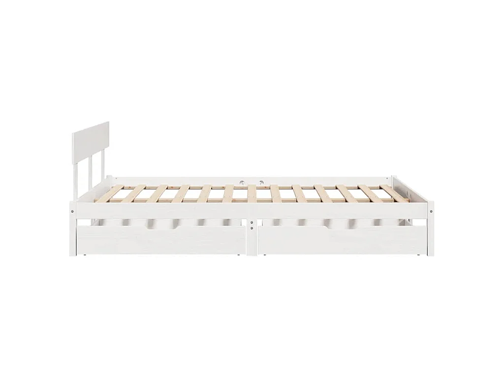 Cadre de lit sans matelas blanc 120x200 cm bois de pin massif