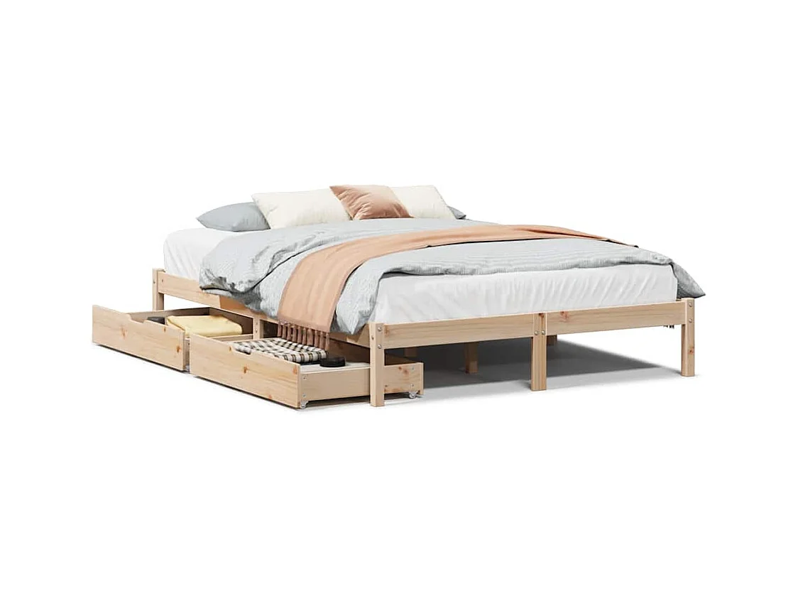 Cadre de lit sans matelas 120x200 cm bois de pin massif