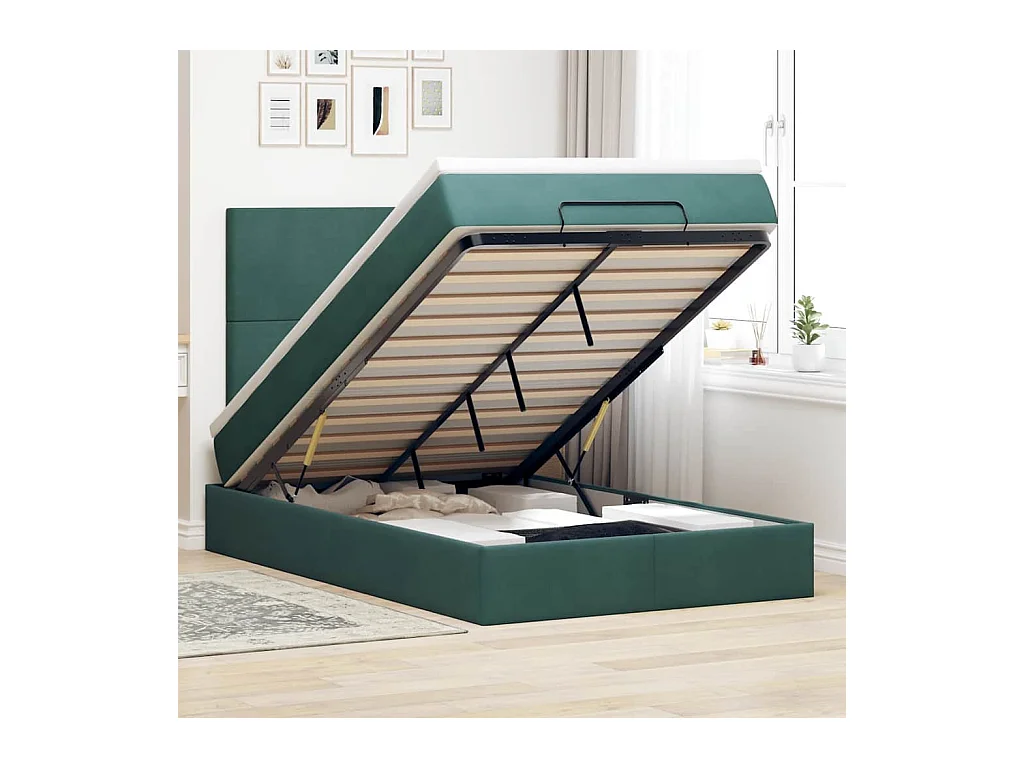 Struttura Letto Pouf con Materassi 120x200 cm Velluto