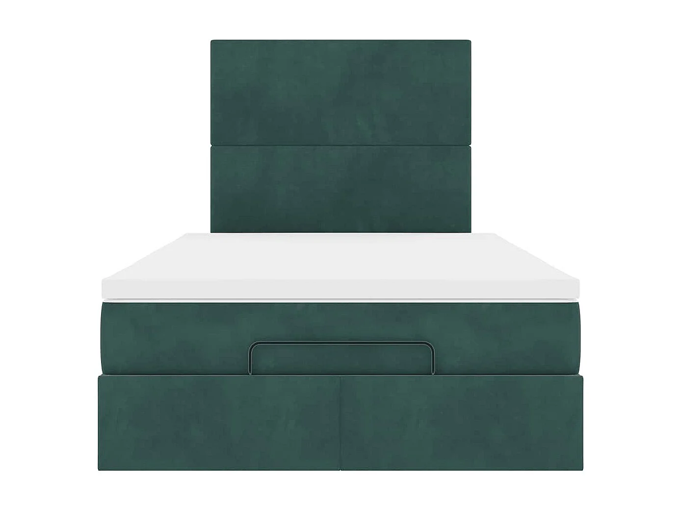 Cadre de lit ottoman avec matelas vert foncé 120x200 cm velours
