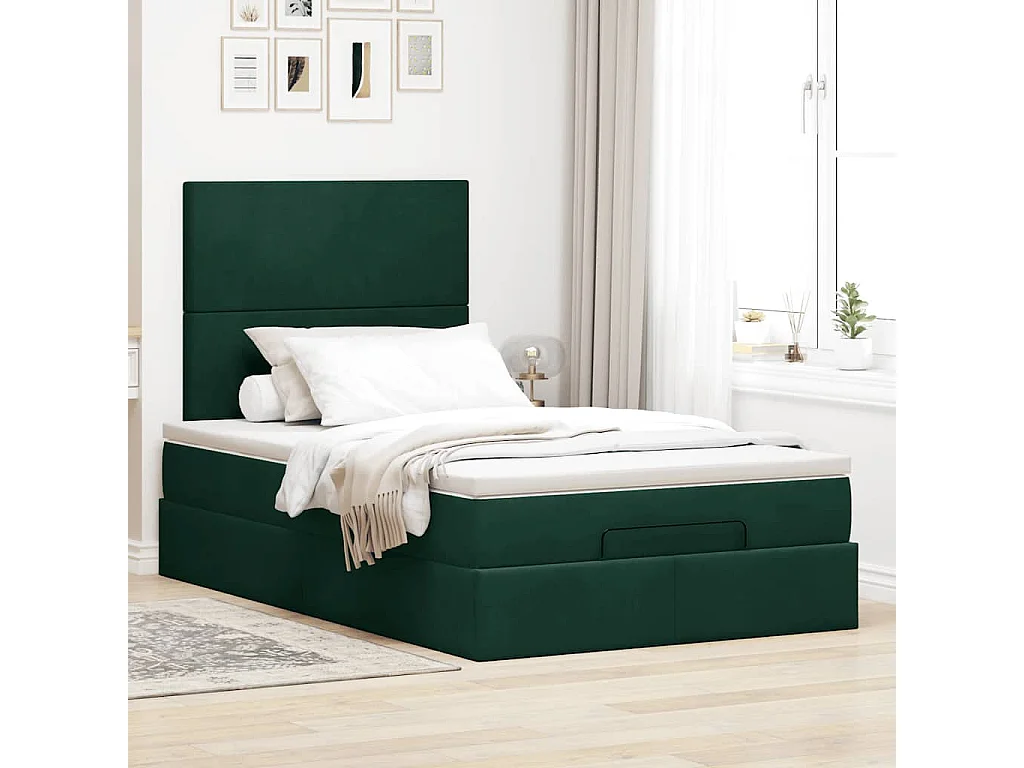 Ottoman bed met matrassen en LED's 120x200cm fluweel