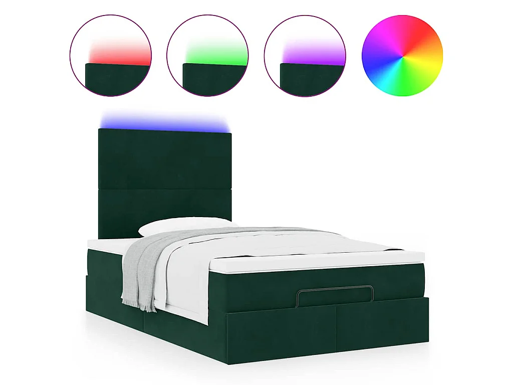 Ottoman bed met matrassen en LED's 120x200cm fluweel