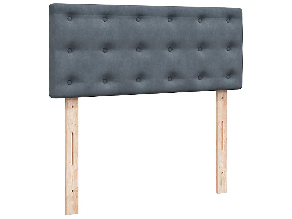 Cama otomana con colchón 120x190 cm terciopelo gris oscuro