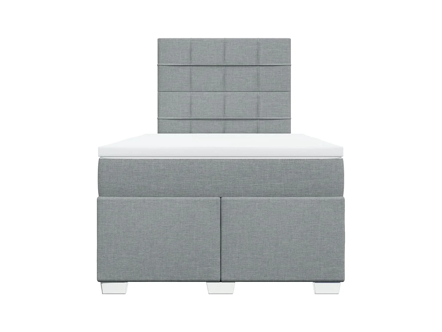 Sommier à lattes de lit et matelas gris clair 120x190 cm tissu