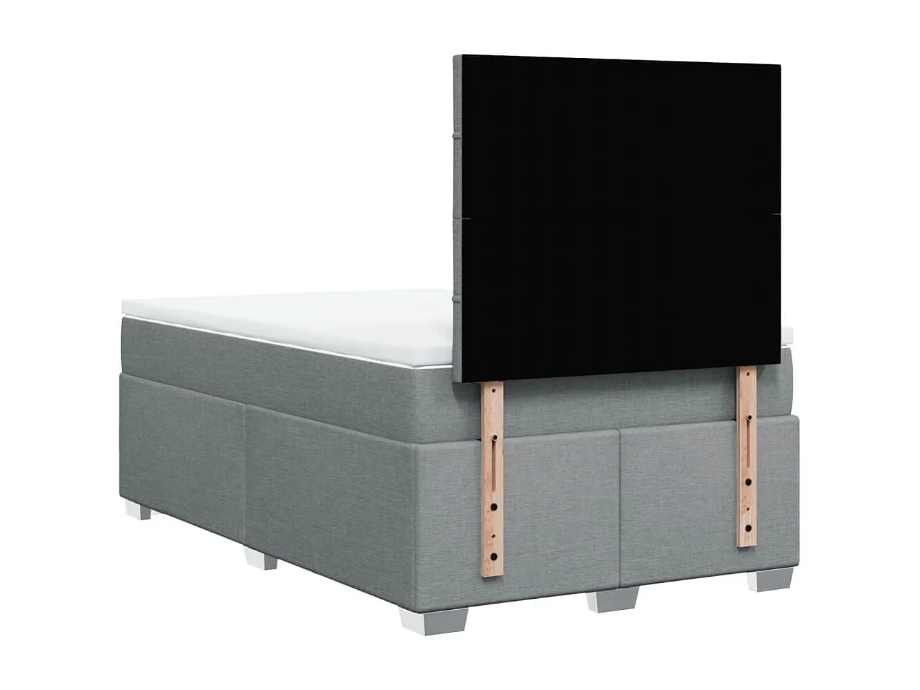 Sommier à lattes de lit et matelas gris clair 120x190 cm tissu
