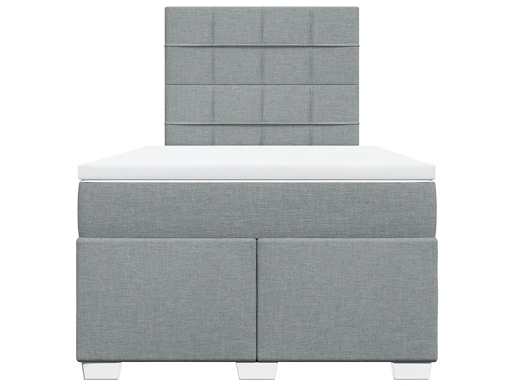 Sommier à lattes de lit et matelas gris clair 120x190 cm tissu