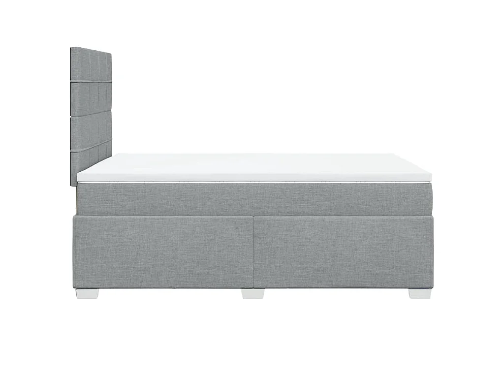 Sommier à lattes de lit et matelas gris clair 120x190 cm tissu