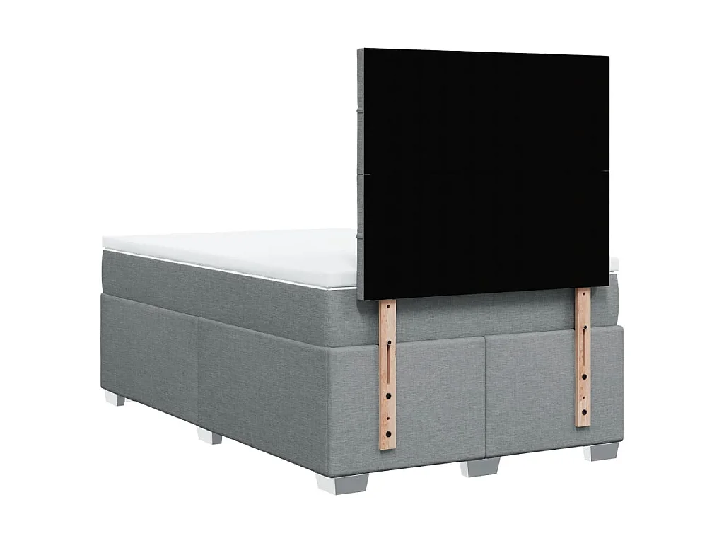 Sommier à lattes de lit et matelas gris clair 120x190 cm tissu