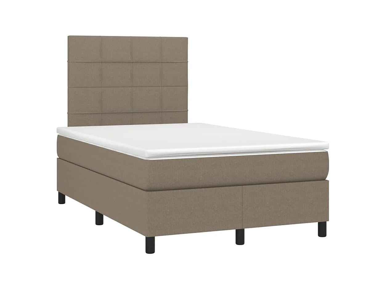 Sommier à lattes de lit avec matelas taupe 120x190 cm tissu