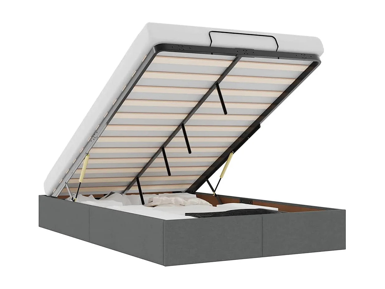 Bedframe zonder matras 120x190 cm stof donkergrijs