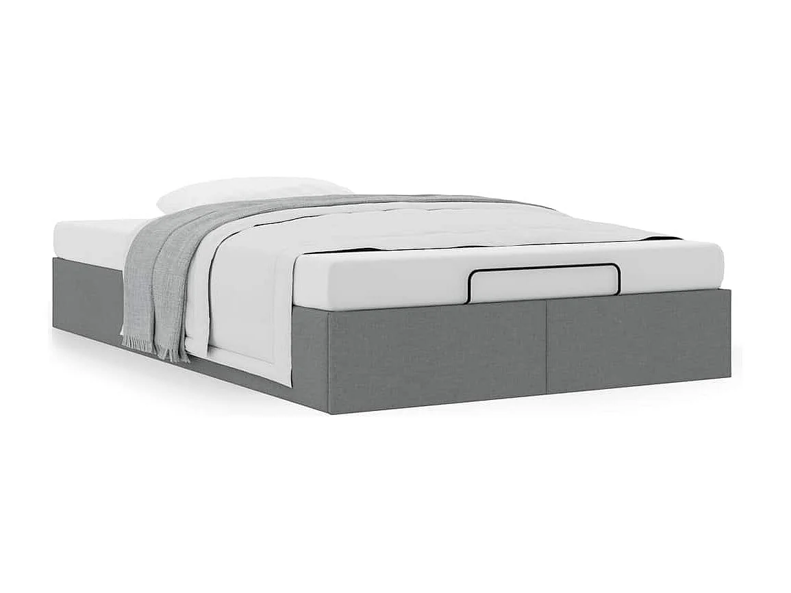 Ottoman-Bett ohne Matratze Dunkelgrau 120x190 cm Stoff