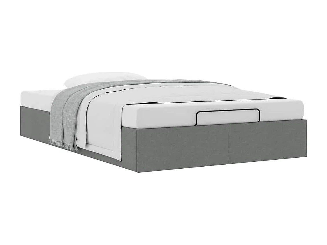 Ottoman-Bett ohne Matratze Dunkelgrau 120x190 cm Stoff