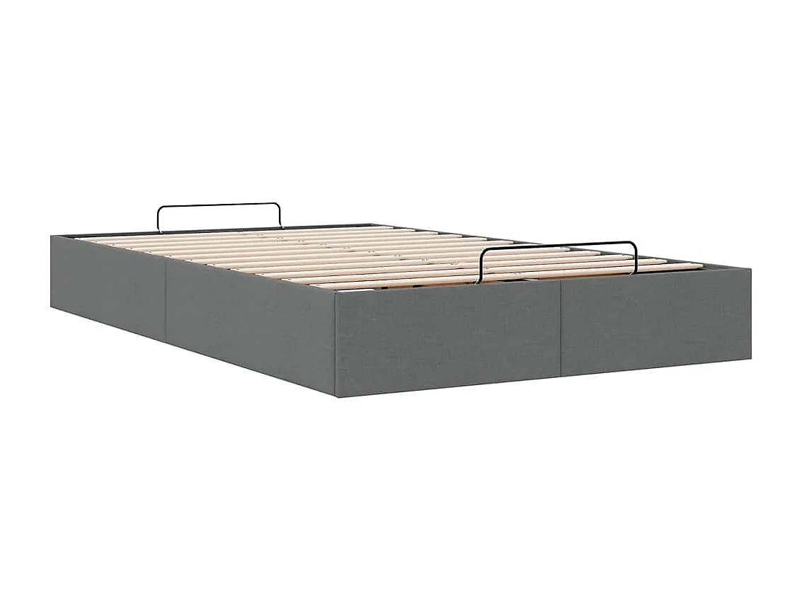 Ottoman-Bett ohne Matratze Dunkelgrau 120x190 cm Stoff