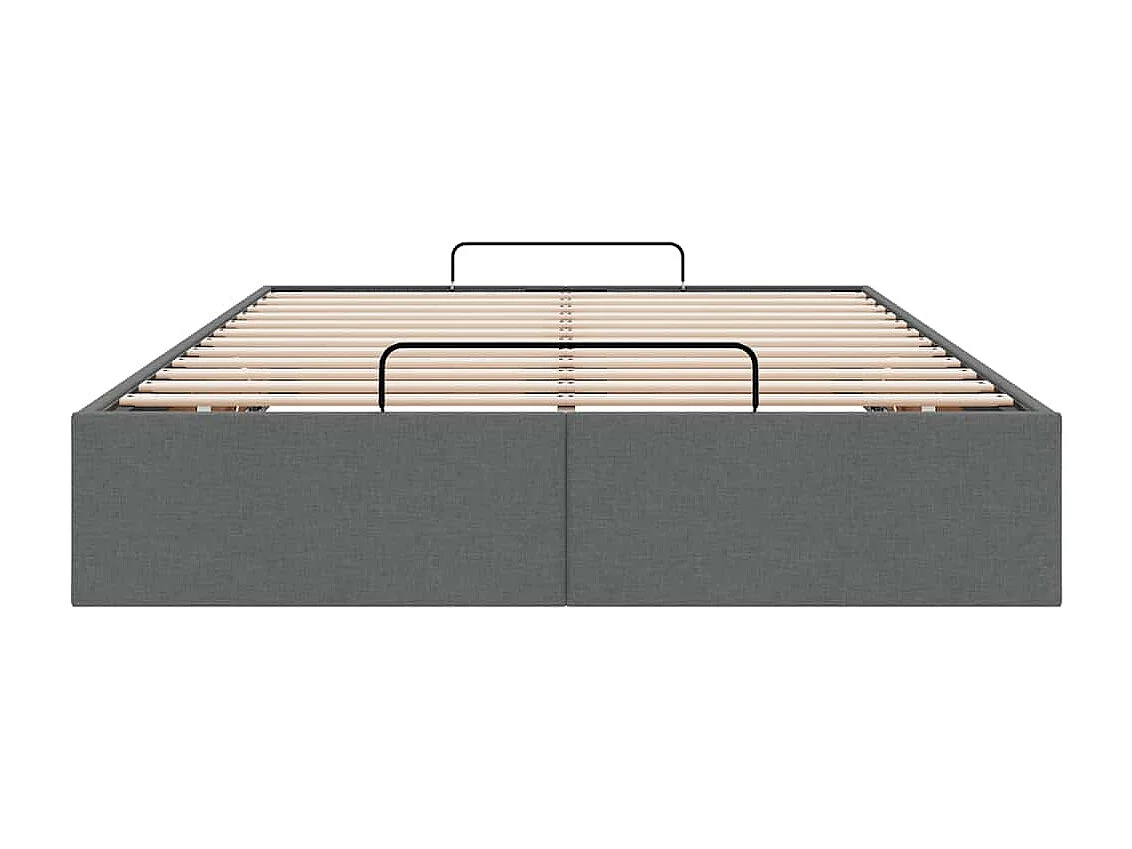 Ottoman-Bett ohne Matratze Dunkelgrau 120x190 cm Stoff