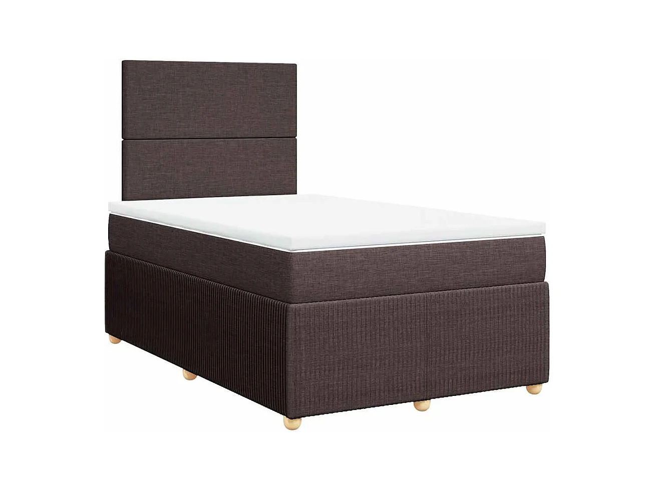Boxspringbett mit Matratze Dunkelbraun 120x190 cm Stoff