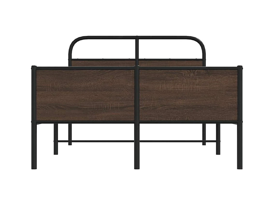 Bettgestell ohne Matratze 120x200 cm Braun Eichen-Optik