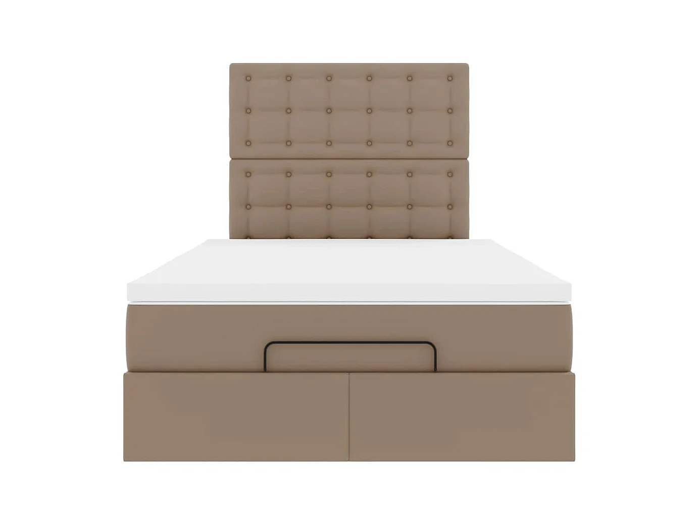 Cadre de lit ottoman et matelas cappuccino 120x200cm similicuir