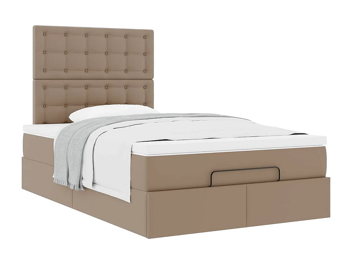 Ottoman bed met matras 120x200cm kunstleer cappuccinokleurig