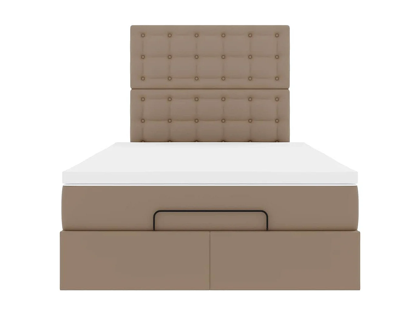 Ottoman bed met matras 120x200cm kunstleer cappuccinokleurig