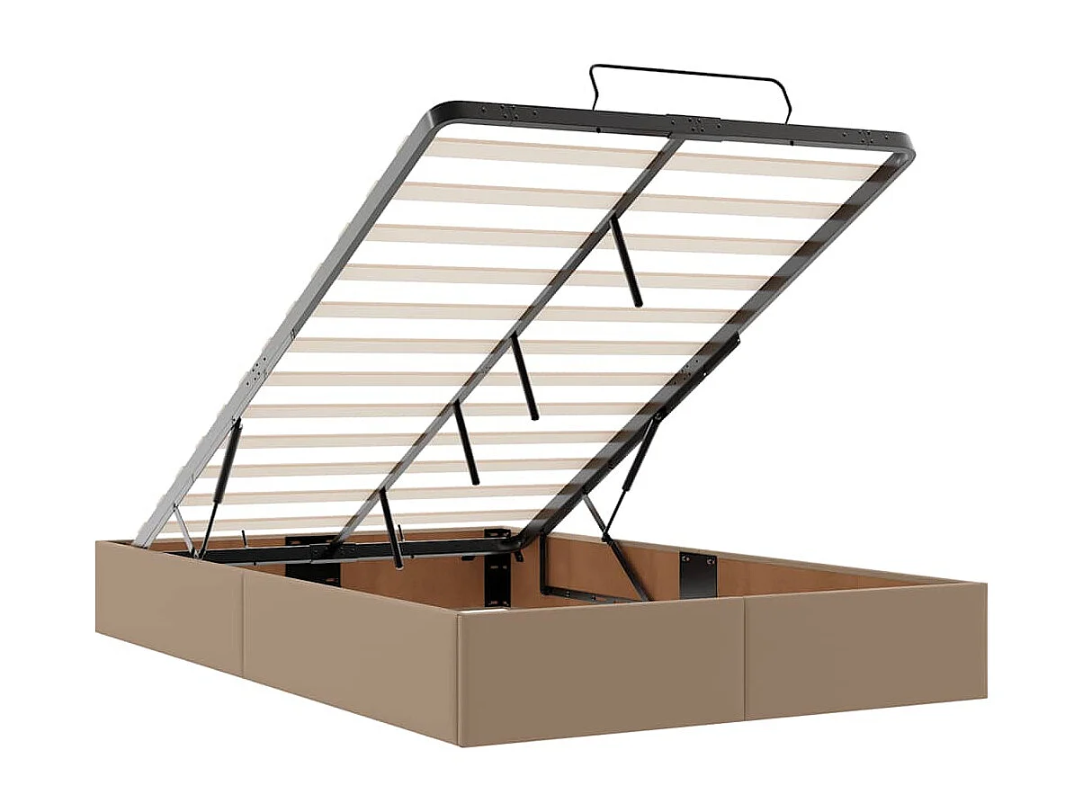 Ottoman bed met matras 120x200cm kunstleer cappuccinokleurig