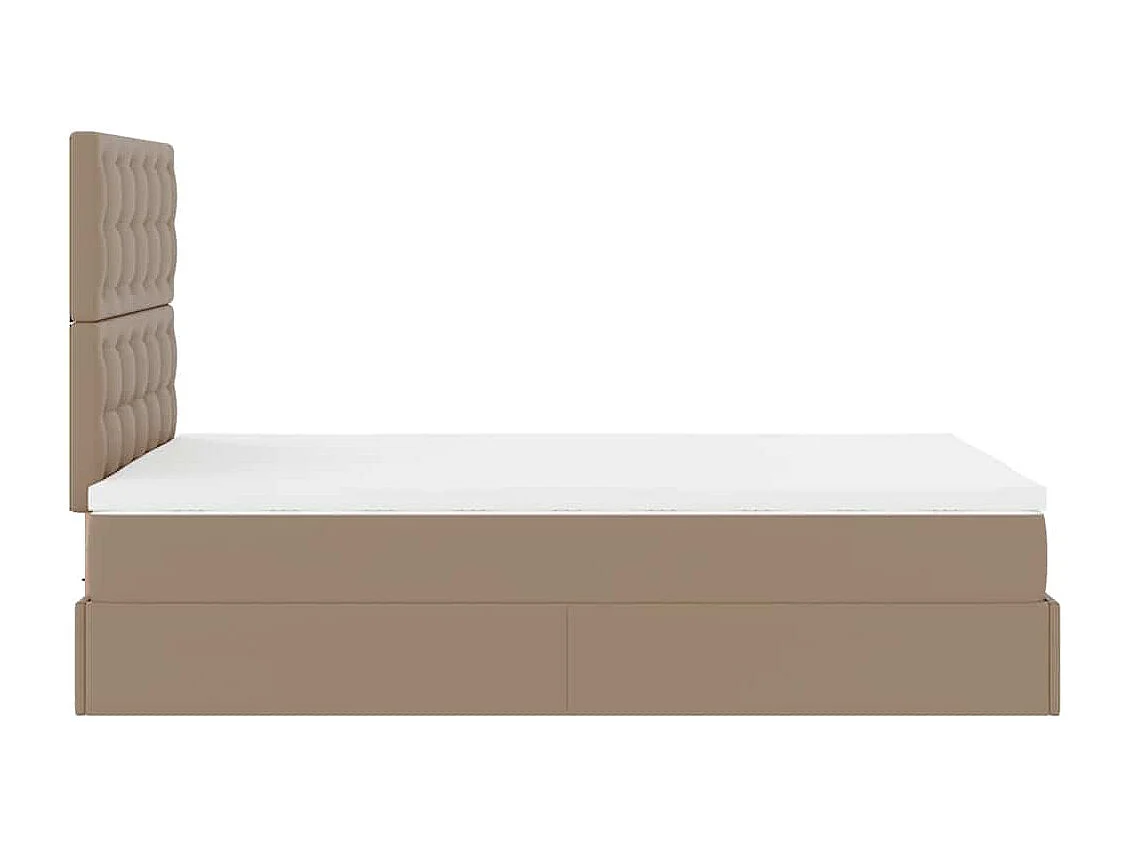 Ottoman bed met matras 120x200cm kunstleer cappuccinokleurig