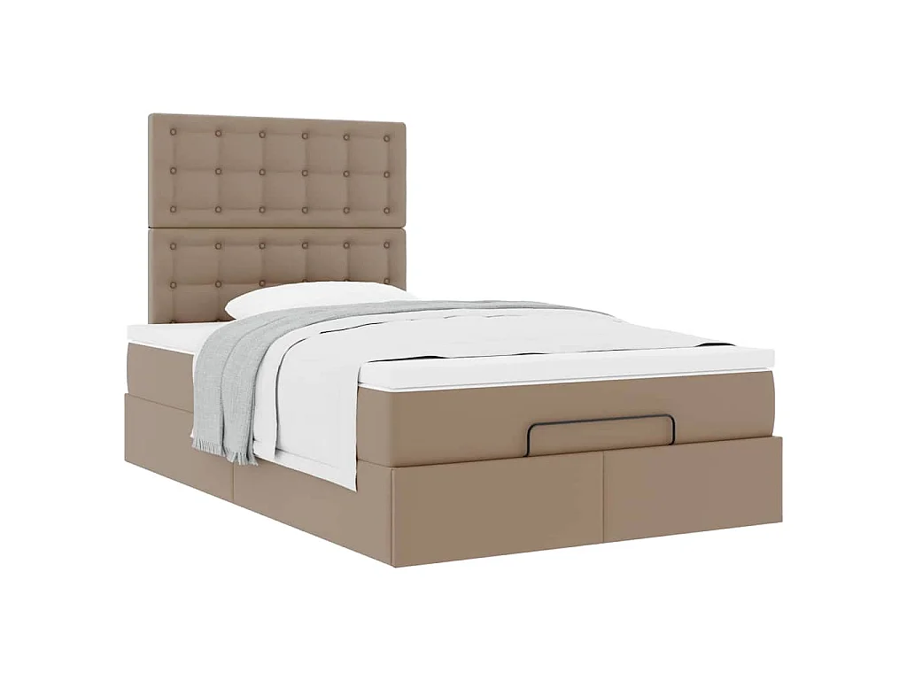 Ottoman bed met matras 120x200cm kunstleer cappuccinokleurig