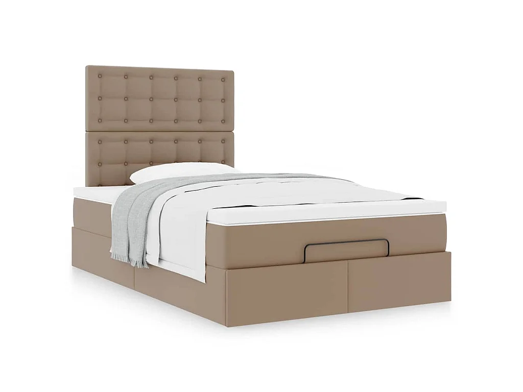 Ottoman bed met matras 120x200cm kunstleer cappuccinokleurig