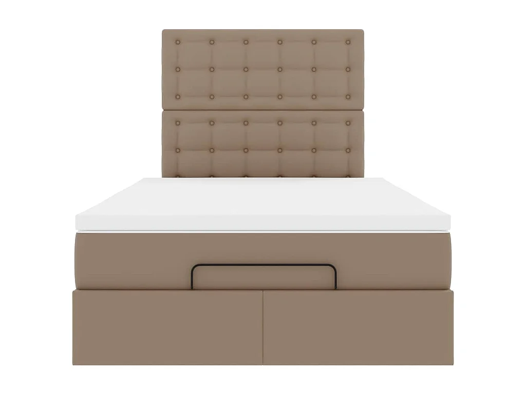 Ottoman bed met matras 120x200cm kunstleer cappuccinokleurig