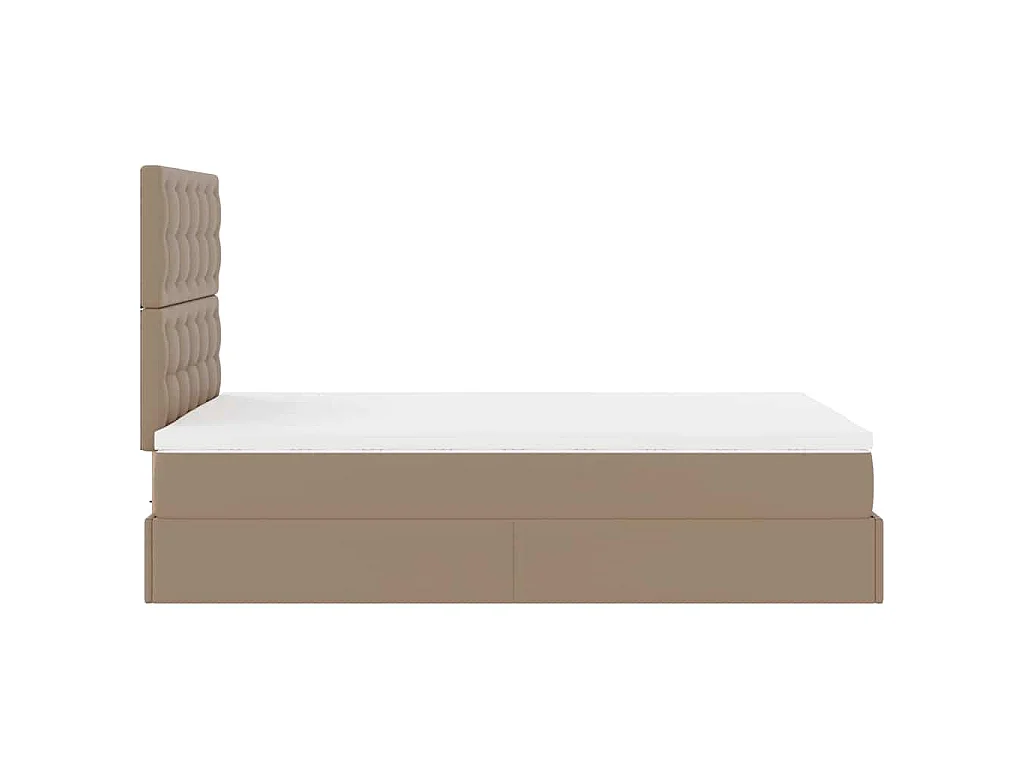 Ottoman bed met matras 120x200cm kunstleer cappuccinokleurig
