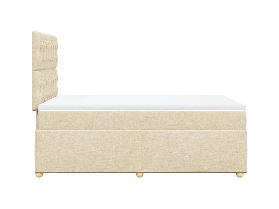 Boxspringbett mit Matratze Creme 120x200 cm Stoff