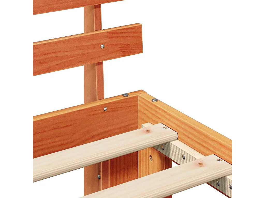Bettrahmen Wachsbraun 100 x 200 cm Massives Kiefernholz