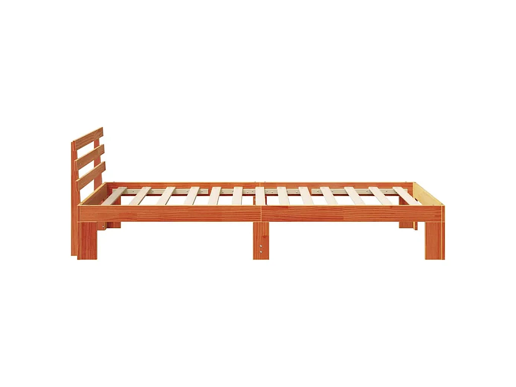 Estructura de cama con cabecera Marrón cera 100 x 200 cm