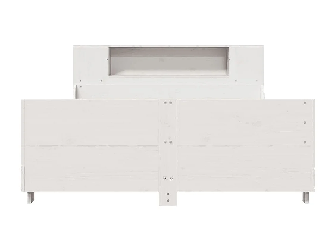 Bedframe zonder matras massief grenenhout wit 120x200 cm